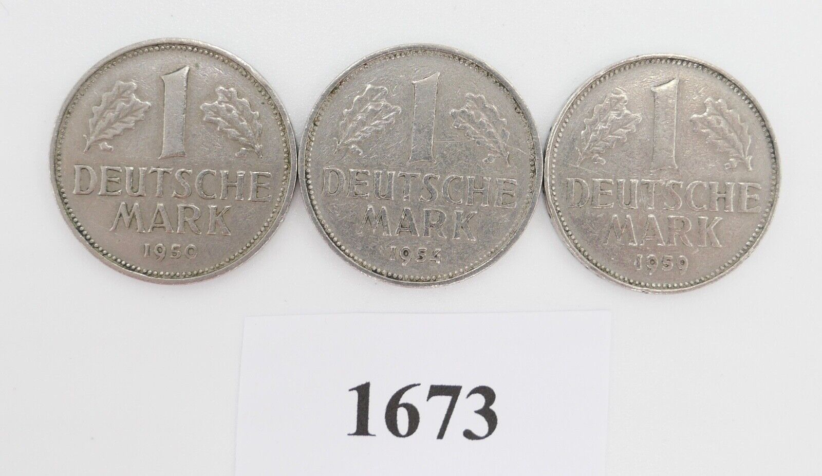 3x 1 DM Deutsche Mark ss - vz 1950 D 1954 J 1959 G Jäger J.385 - Antikhandel-Stuttgart