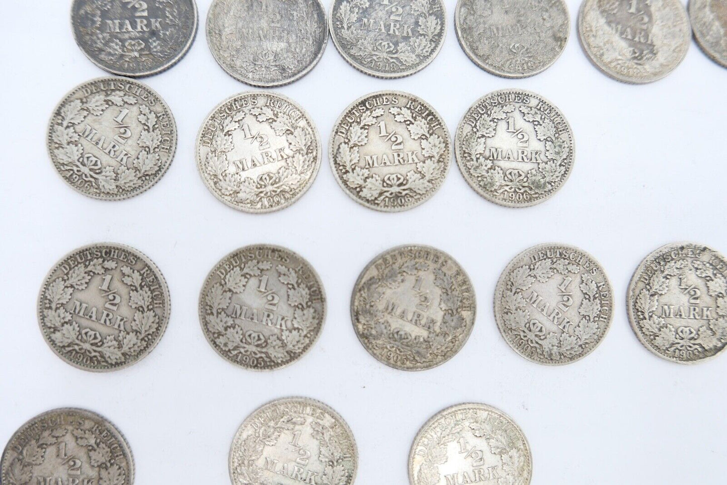 18x 1/2 Mark Jäger 16 / J.16 Silber 1905-1918 ss-stg sehr schön - Stempelglanz - Antikhandel-Stuttgart