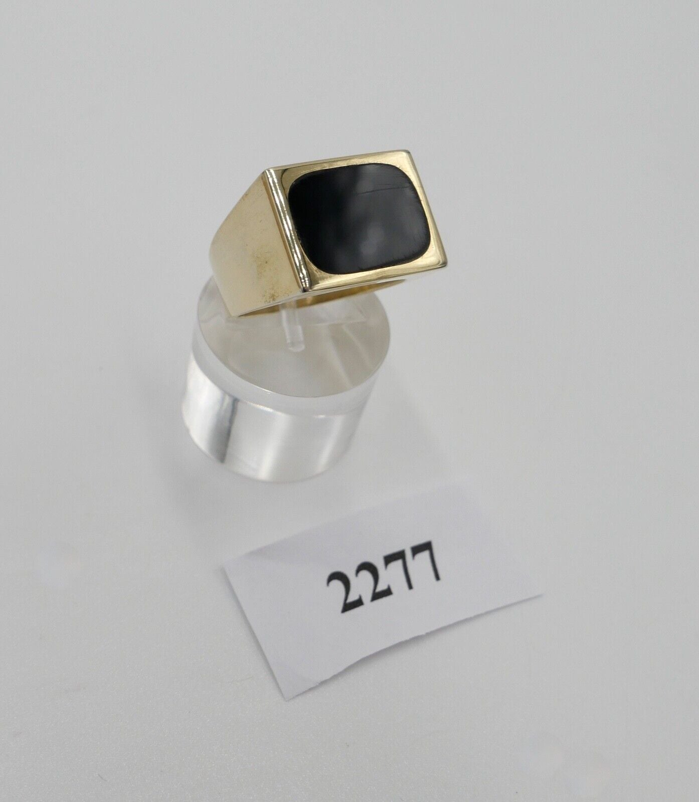 Alter Siegelring Herrenring Ring 835 Silber / Vergoldet Gr. 60-61 mit ONYX - Antikhandel-Stuttgart