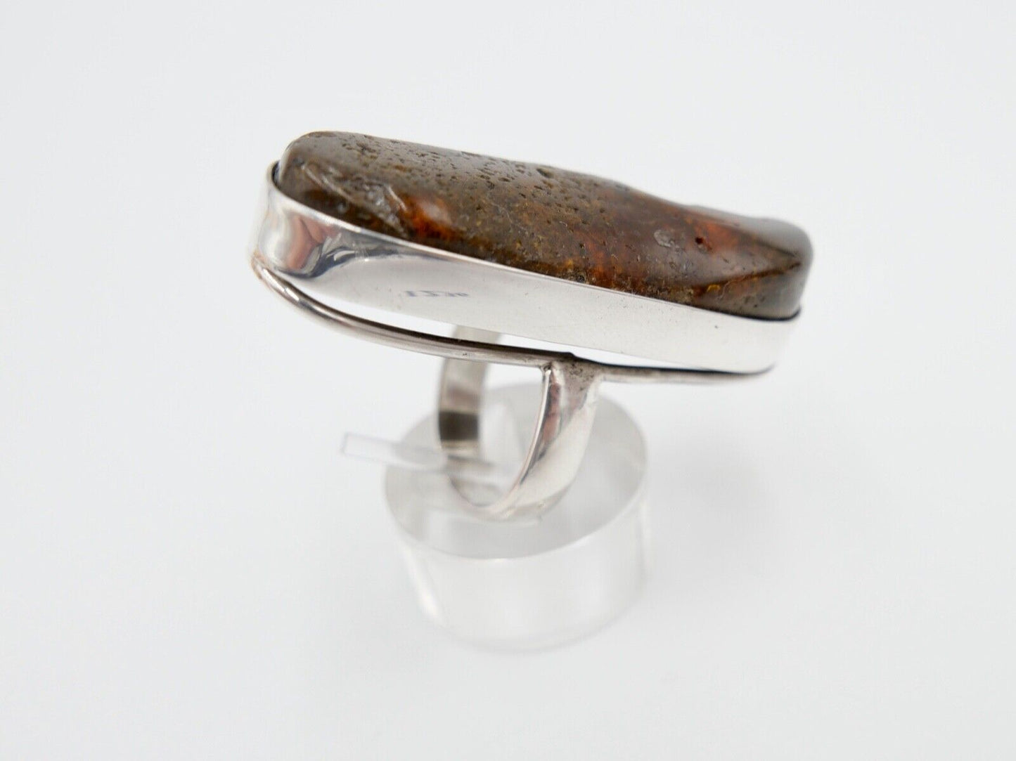 Bernstein Designer Ring Gr. 57 Silber 925 - Antikhandel-Stuttgart