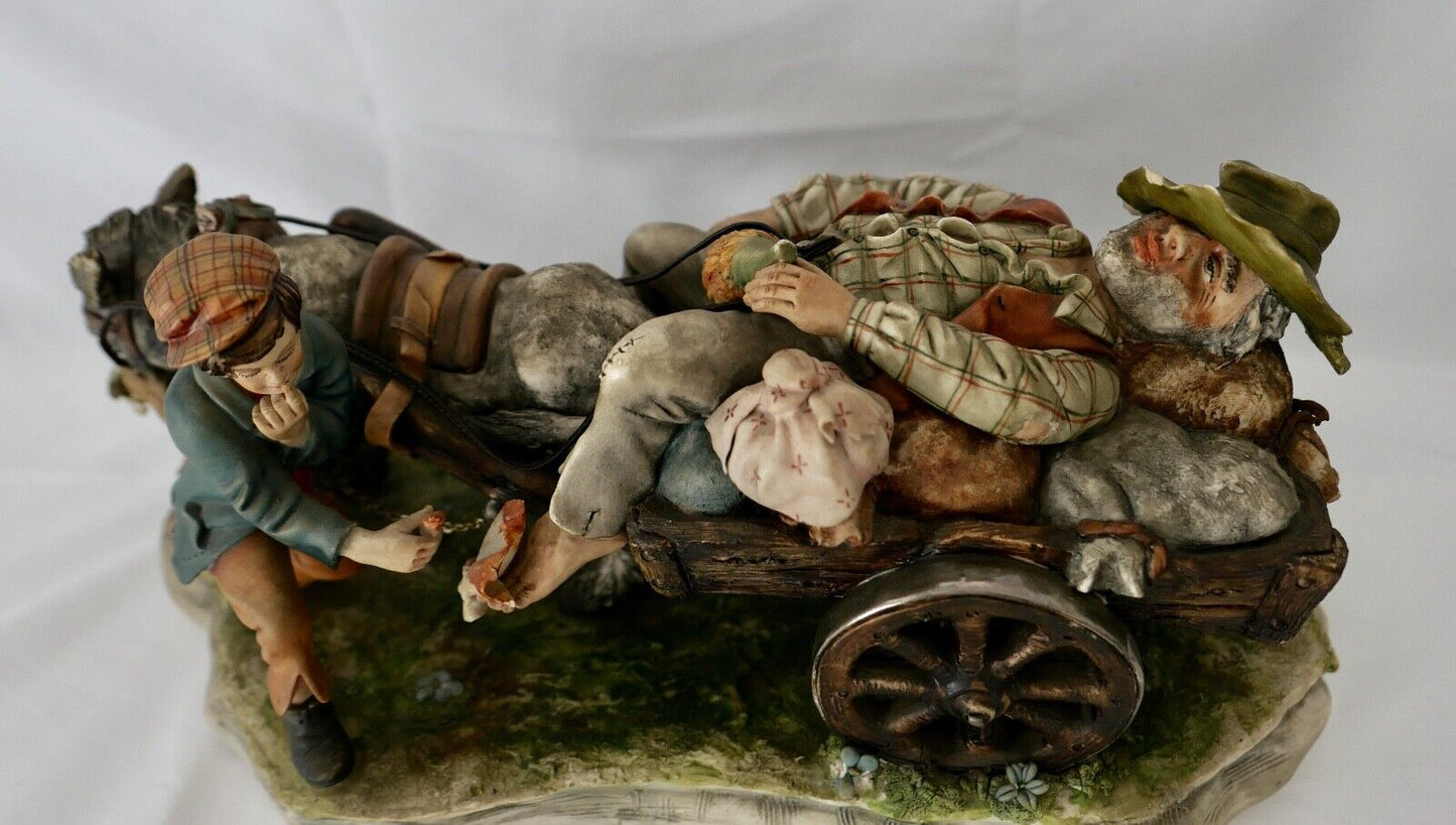 GROßE SCHWERE CAPODIMONTE Porzellan Gruppe Figur " Giacomo Scotti " 37 cm 4,1 KG - Antikhandel-Stuttgart