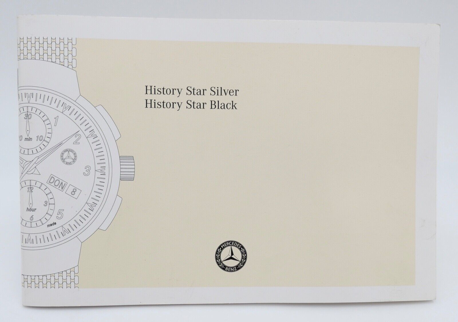 Handbuch Mercedes-Benz History Star Silver Black Chronograph - Antikhandel-Stuttgart