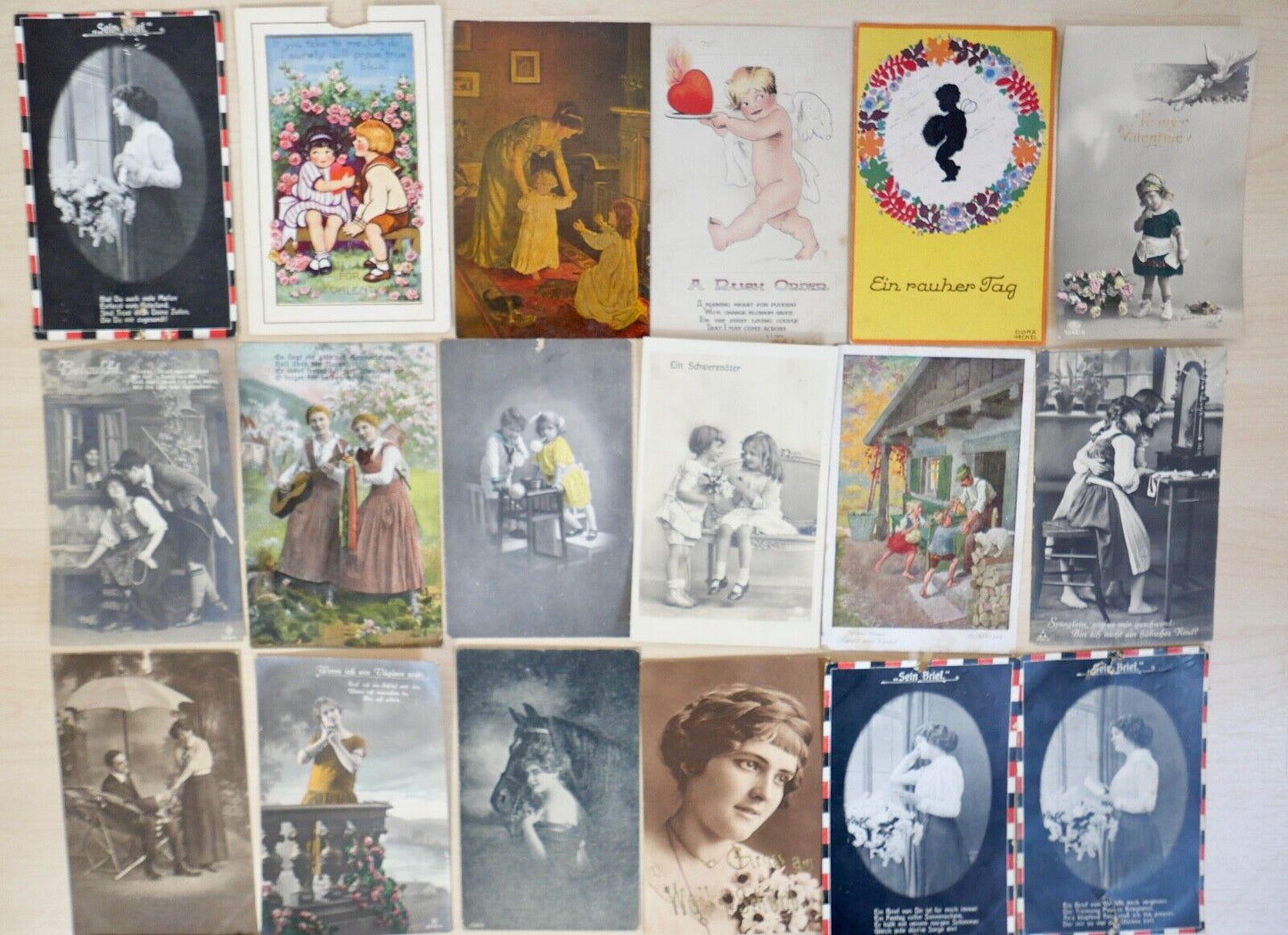 antike Ansichtskarten Postkarten Briefmarken LIEBE VERLIEBT deutsches Reich USA - Antikhandel-Stuttgart