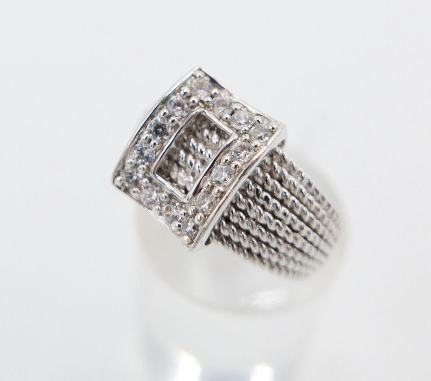 Seltener Silber Ring 925 mit Zirkonia silver größe 57 - Antikhandel-Stuttgart