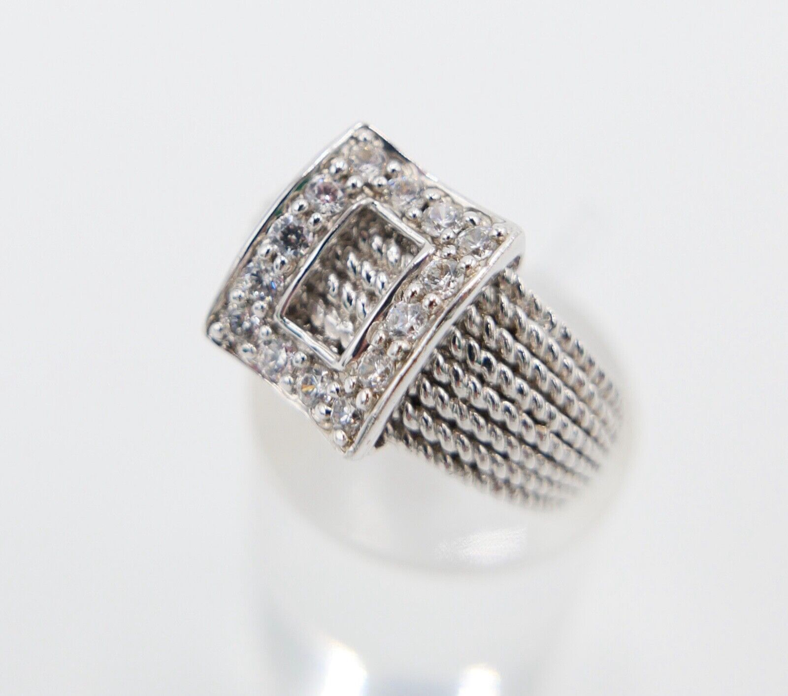 Seltener Silber Ring 925 mit Zirkonia silver größe 57 - Antikhandel-Stuttgart