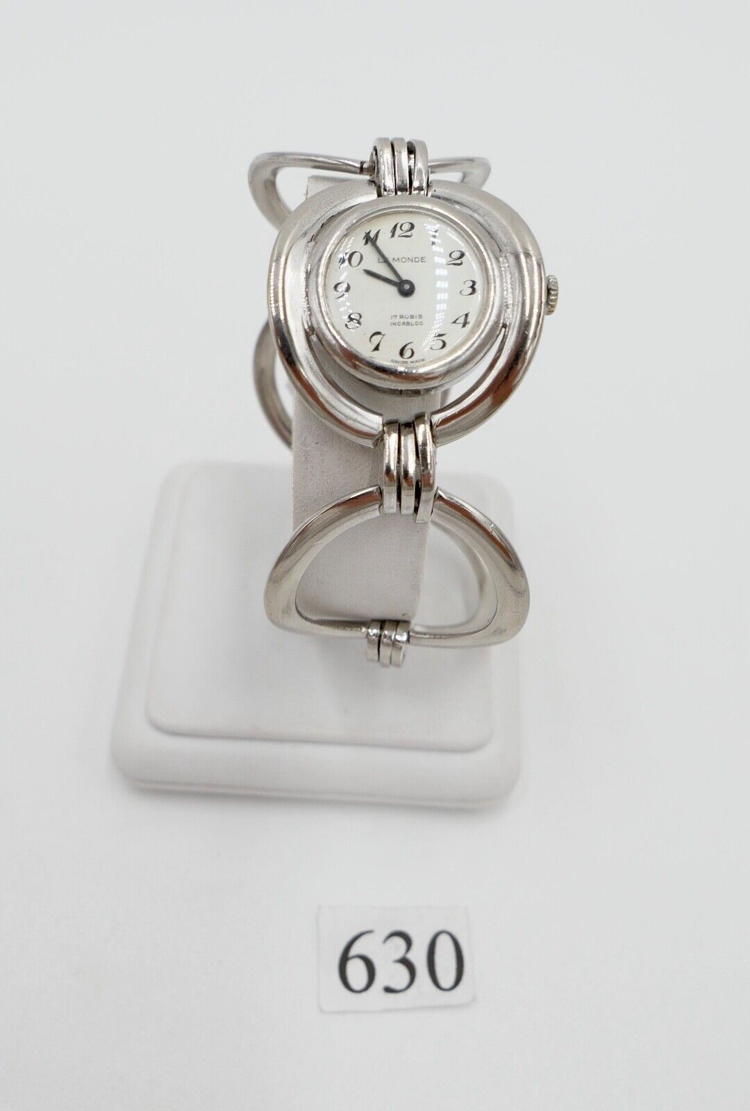 1970er Handaufzug LE MONDE Damen 925 Silber Uhr 45,9 Gr - Antikhandel-Stuttgart