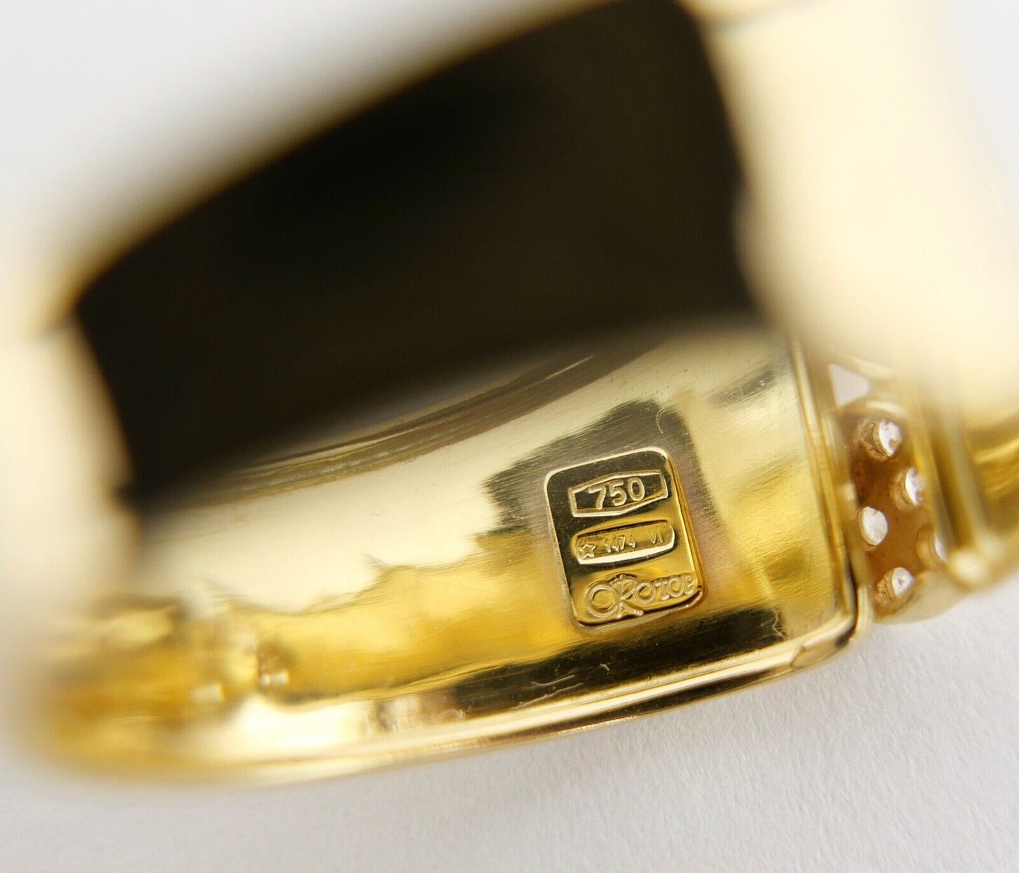 Damen Gold Herz Love Zirkonia Ring 18K 750 1474 VI Oro Top Gr. 61 0,126 Ct - Antikhandel-Stuttgart