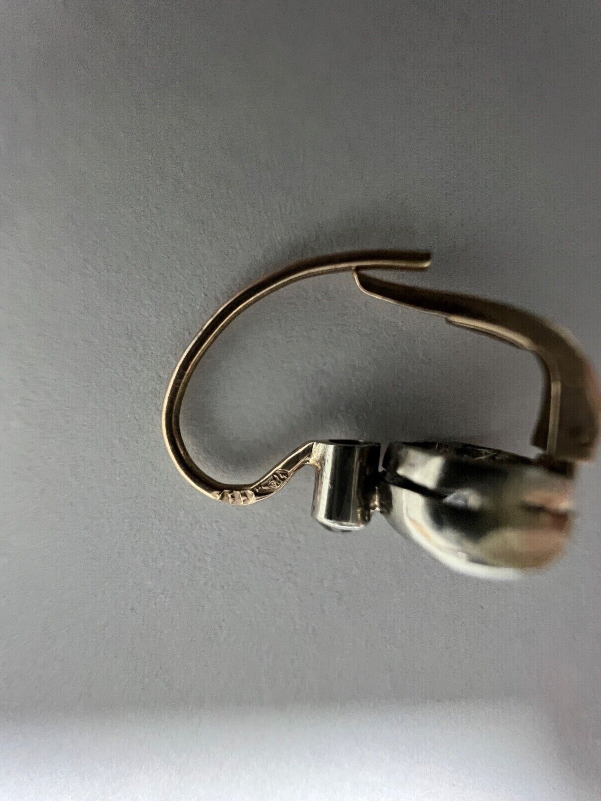 1872-1922 Ohrringe Ohrhänger 580 Gold & platinierte Oberfläche weiße Topas - Antikhandel-Stuttgart