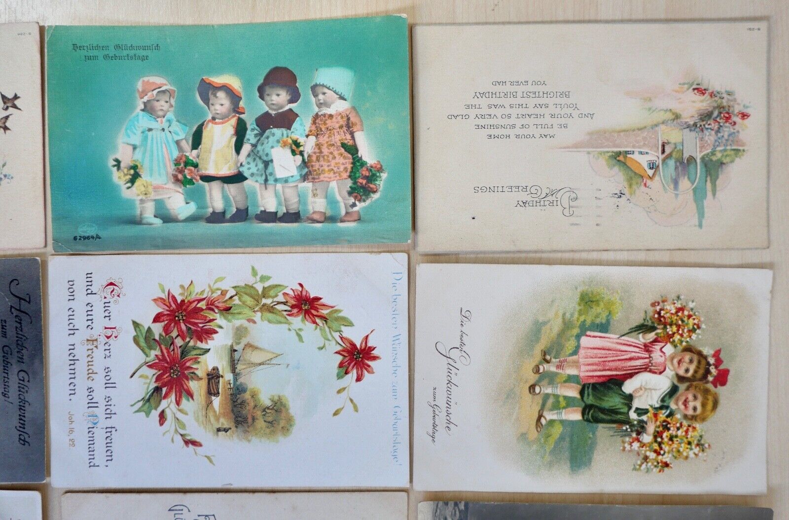 antike Ansichtskarten Postkarten Briefmarken GEBURTSTAG BIRTHDAY dt. Reich USA - Antikhandel-Stuttgart