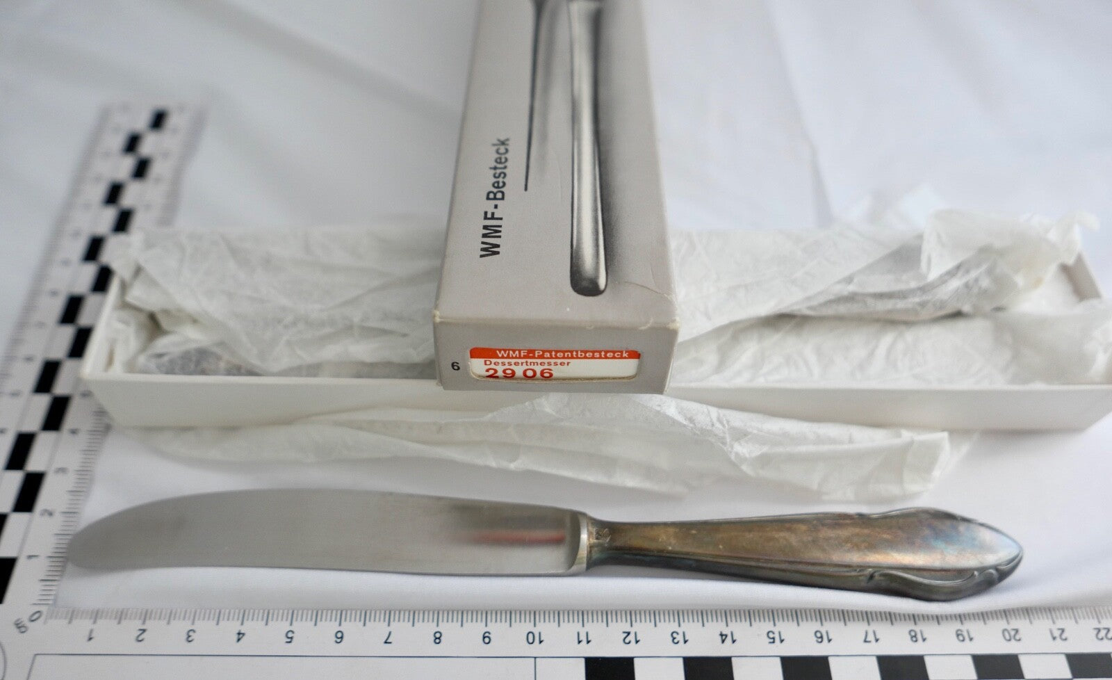 NEU 6 Teile WMF  2900 Desert Messer 90er versilbert 20,3 cm in OVP und UNBENUTZT