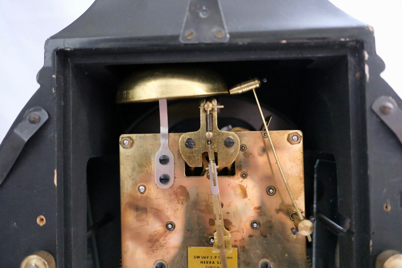 Große Pendule 46cm Tischuhr Kaminuhr RESIDENCE schwarz Gold im Stil Louis XVI - Antikhandel-Stuttgart