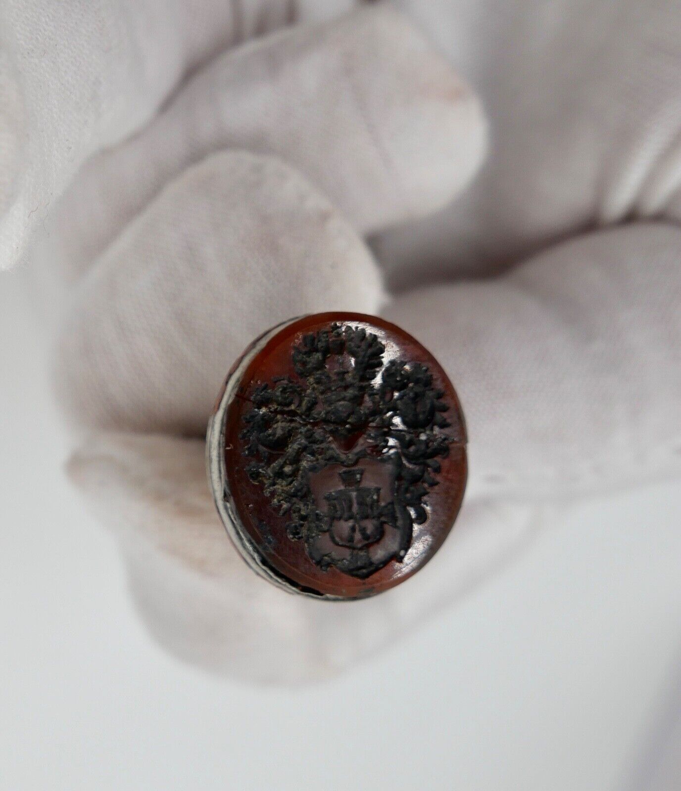 Antike Petschaft Siegel Wappen um 1800 Karneol Silber Adlig 18.-19. Jh - Antikhandel-Stuttgart