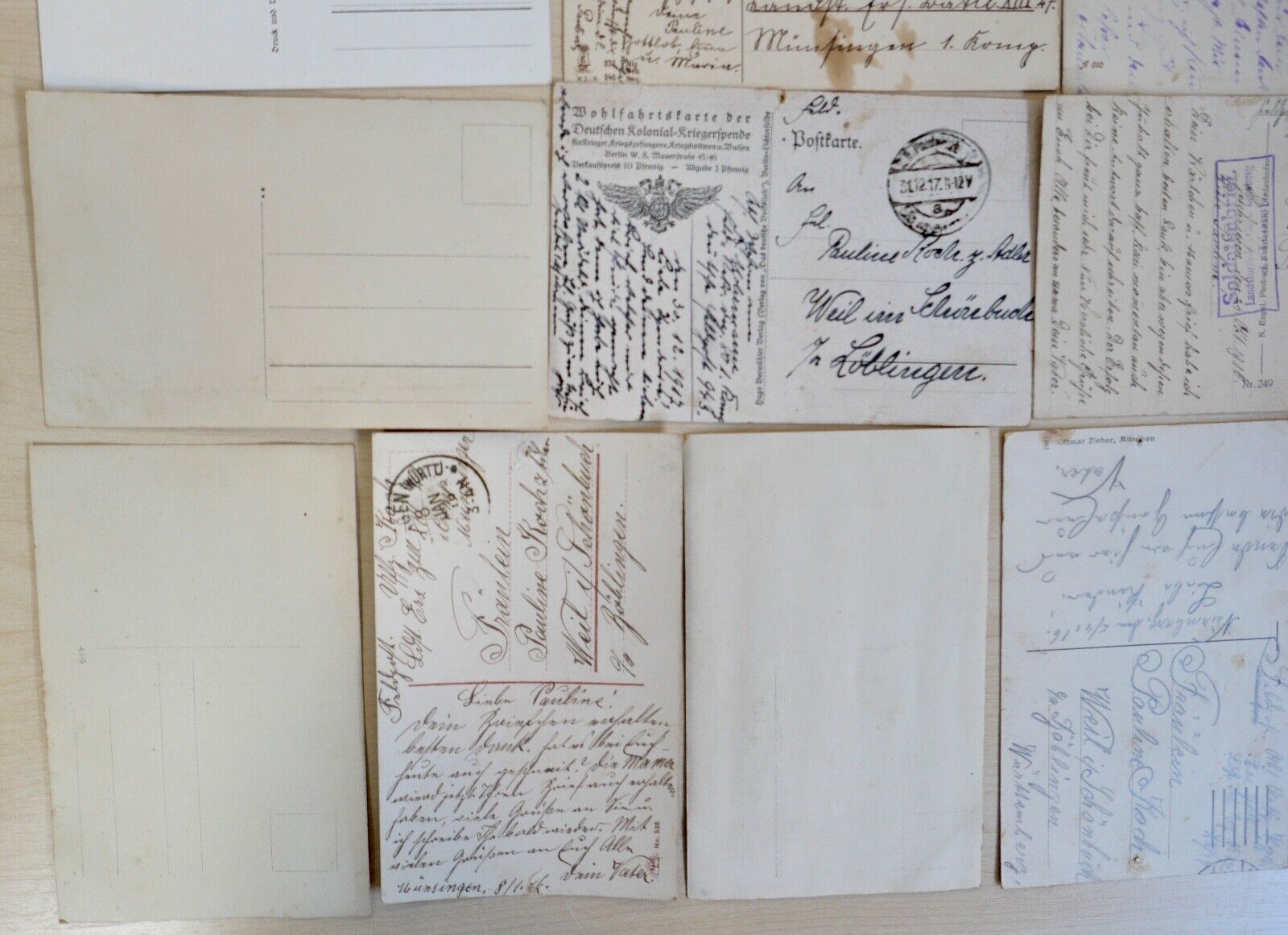 antike Ansichtskarten Postkarten Soldatenbrief Feldpost 1. WK deutsches Reich - Antikhandel-Stuttgart