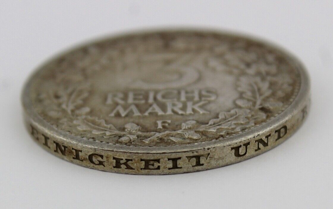 Weimarer Republik 3 REICHSMARK 1931 F J.349 VORZÜGLICH VZ - Antikhandel-Stuttgart