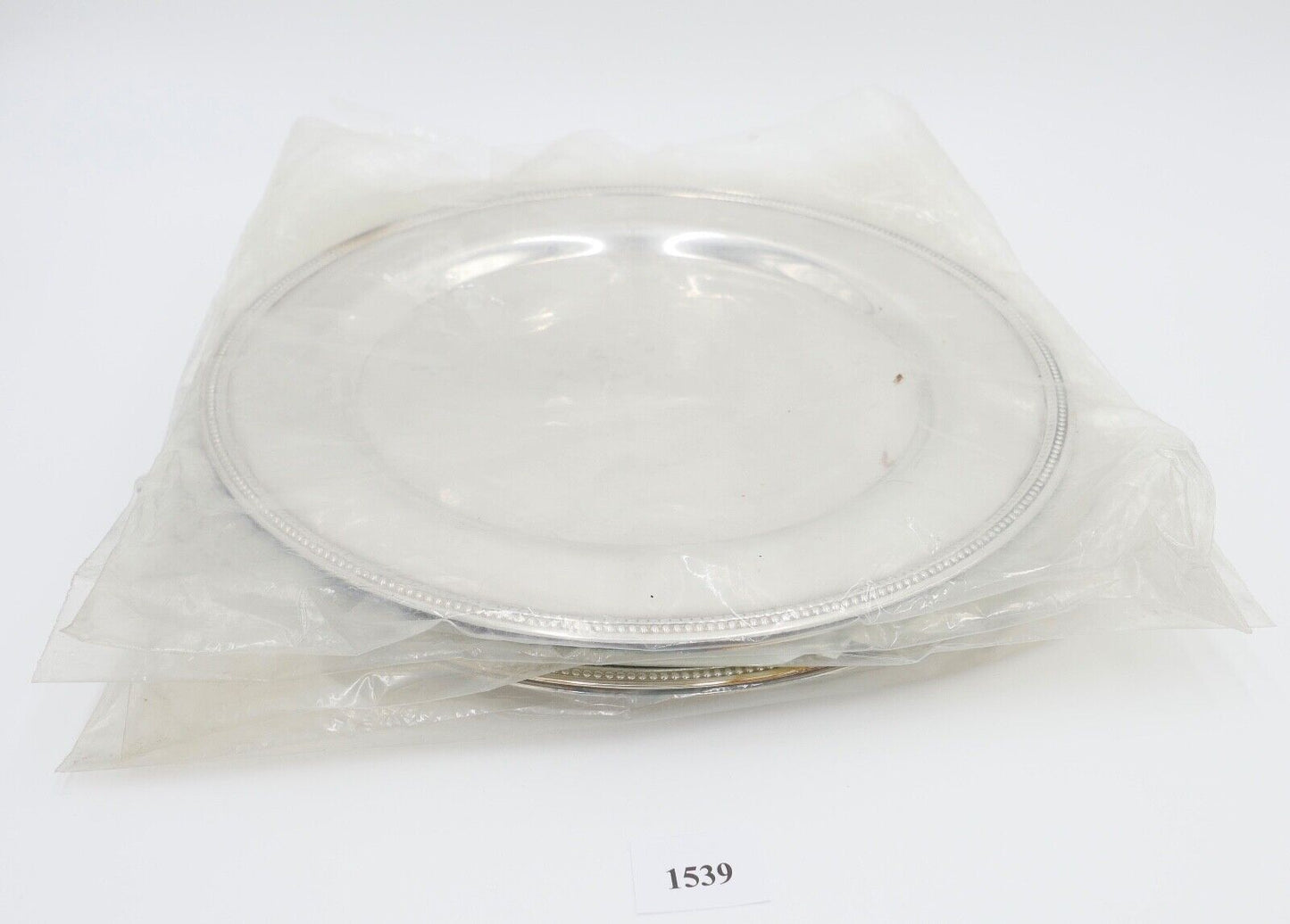 NEUwertig 5 Stück ONEIDA USA Servierplatte Platte Teller versilbert Perlenrand - Antikhandel-Stuttgart