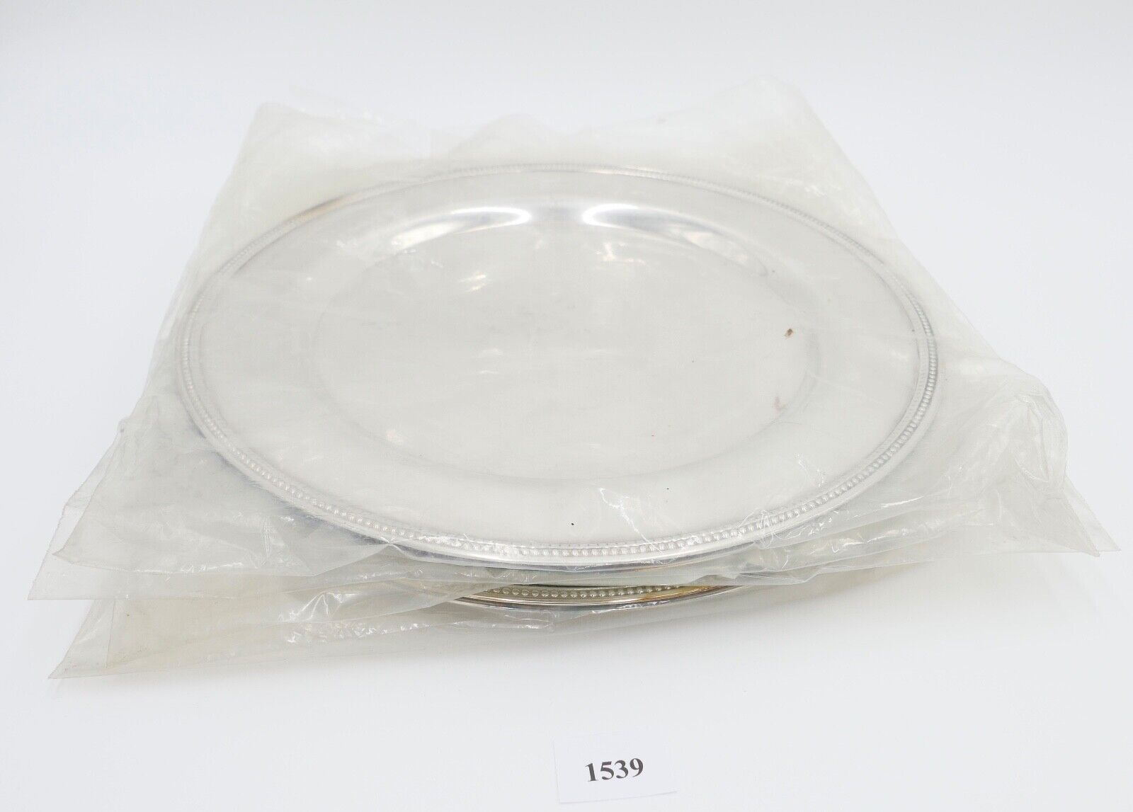 NEUwertig 5 Stück ONEIDA USA Servierplatte Platte Teller versilbert Perlenrand - Antikhandel-Stuttgart