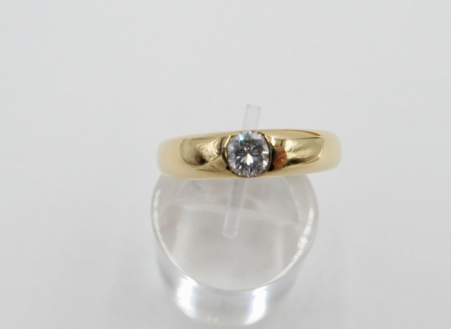 Massiver Solitär Gelbgold Damen Brillant Ring 0,46 Ct 750 18K Gr.59 SI - E - Antikhandel-Stuttgart