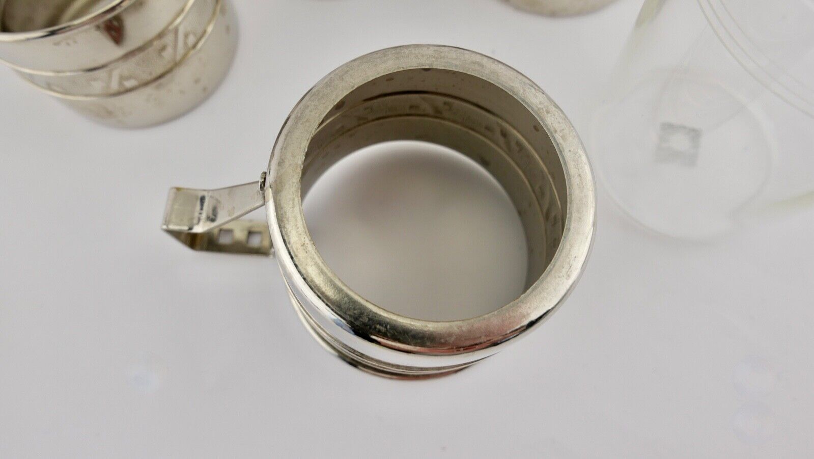 6x Teeglashalter mit Glaseinsatz 50er Jahre - Antikhandel-Stuttgart