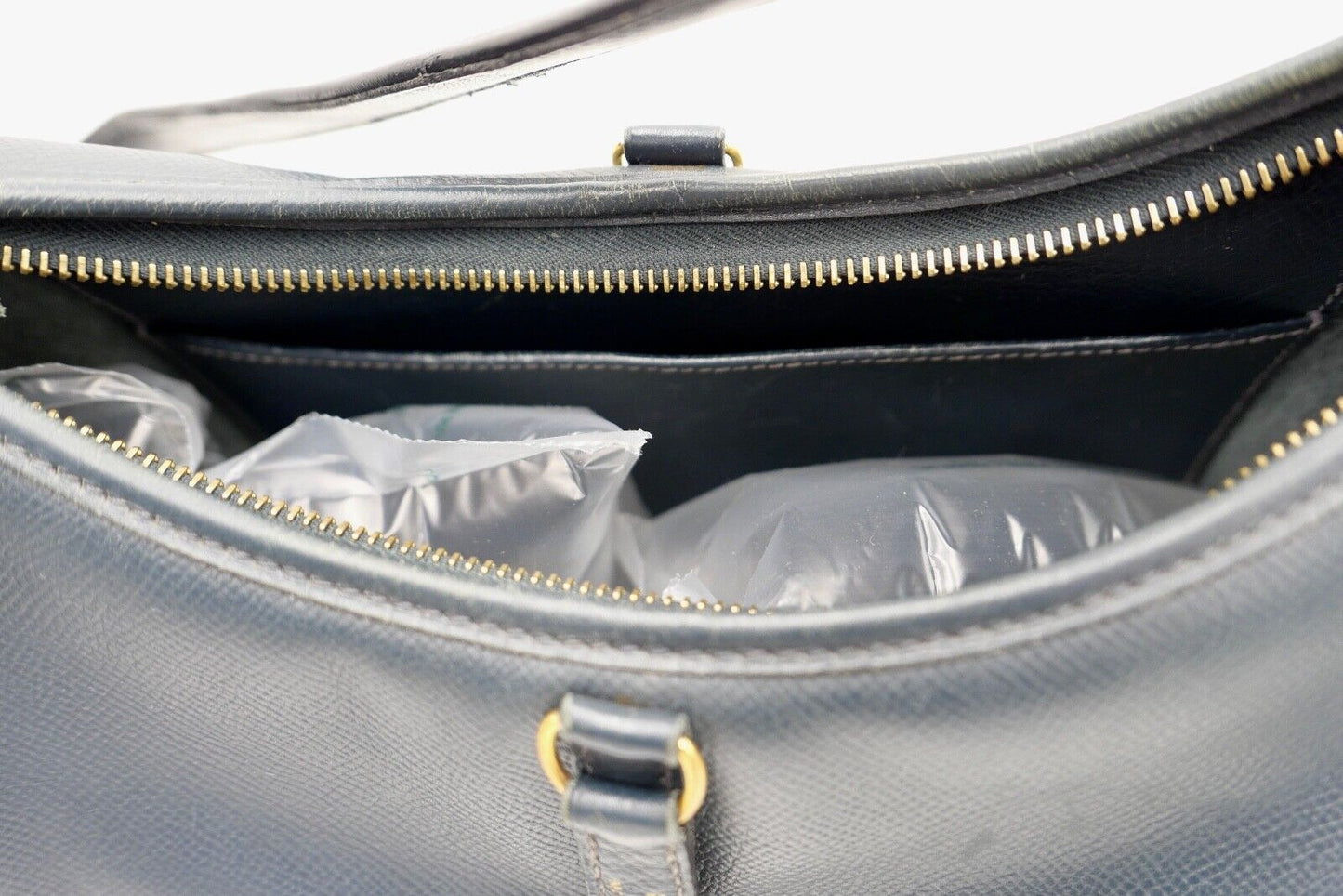 Original HERMÈS HERMES Paris Vintage Marine Blau Leder Damen Handtasche 30x30cm - Antikhandel-Stuttgart