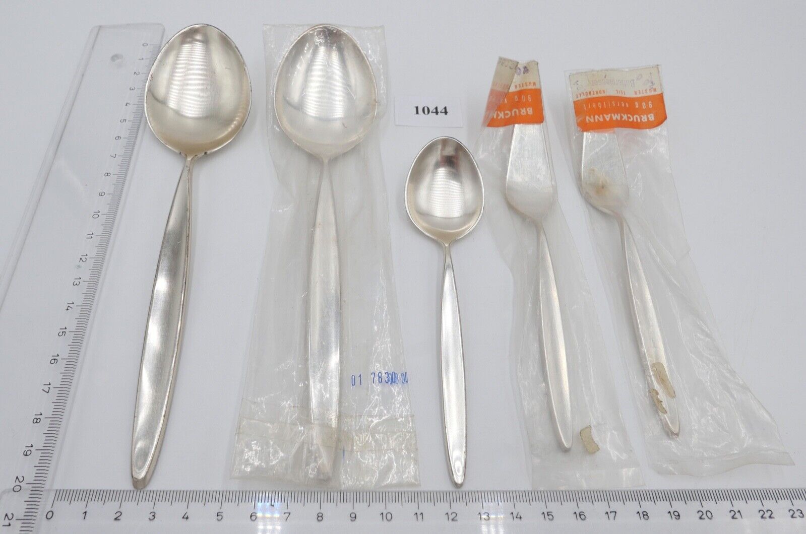 - NEU - 5 Teile BRUCKMANN 766 PALACE Fred Danner 90er Silber Löffel Buttermesser - Antikhandel-Stuttgart