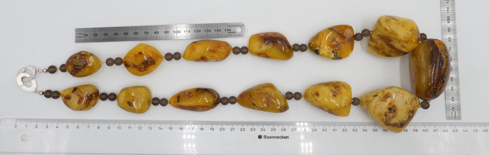 vintage XXL Bernstein Kette Halskette Collier 296,6 gr silber 925 - Antikhandel-Stuttgart