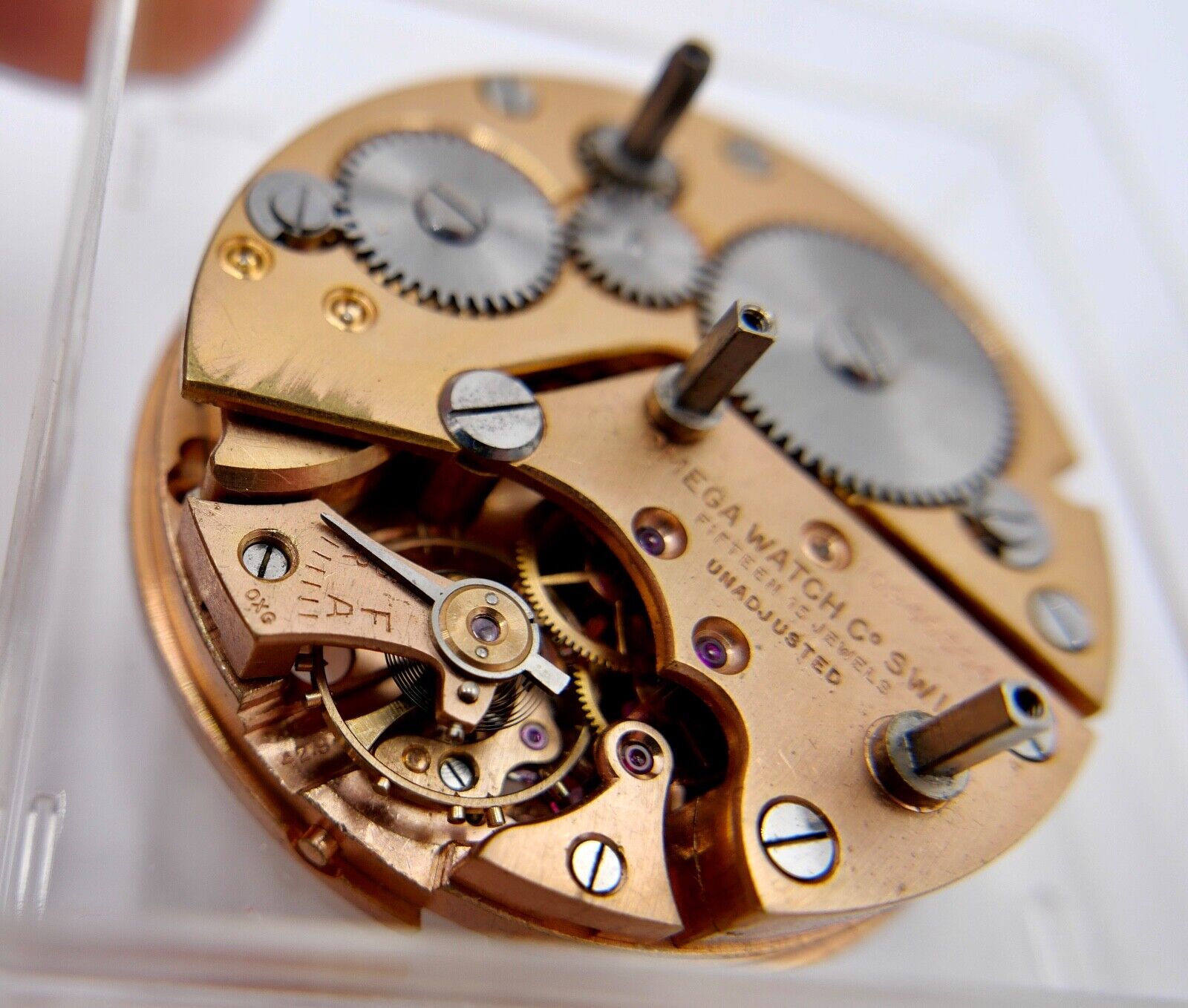 OMEGA 42.9-8D REV Handaufzug 40-50er 42.9 8D Uhrwerk Tischuhr Wecker - Antikhandel-Stuttgart