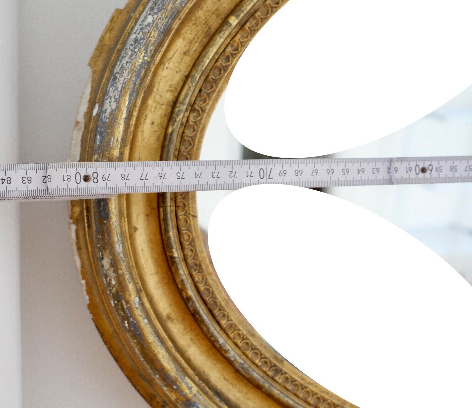 Antiker ovaler Wandspiegel 19. JH. 82x65cm um 1820 Restaurierungsbedürftig - Antikhandel-Stuttgart