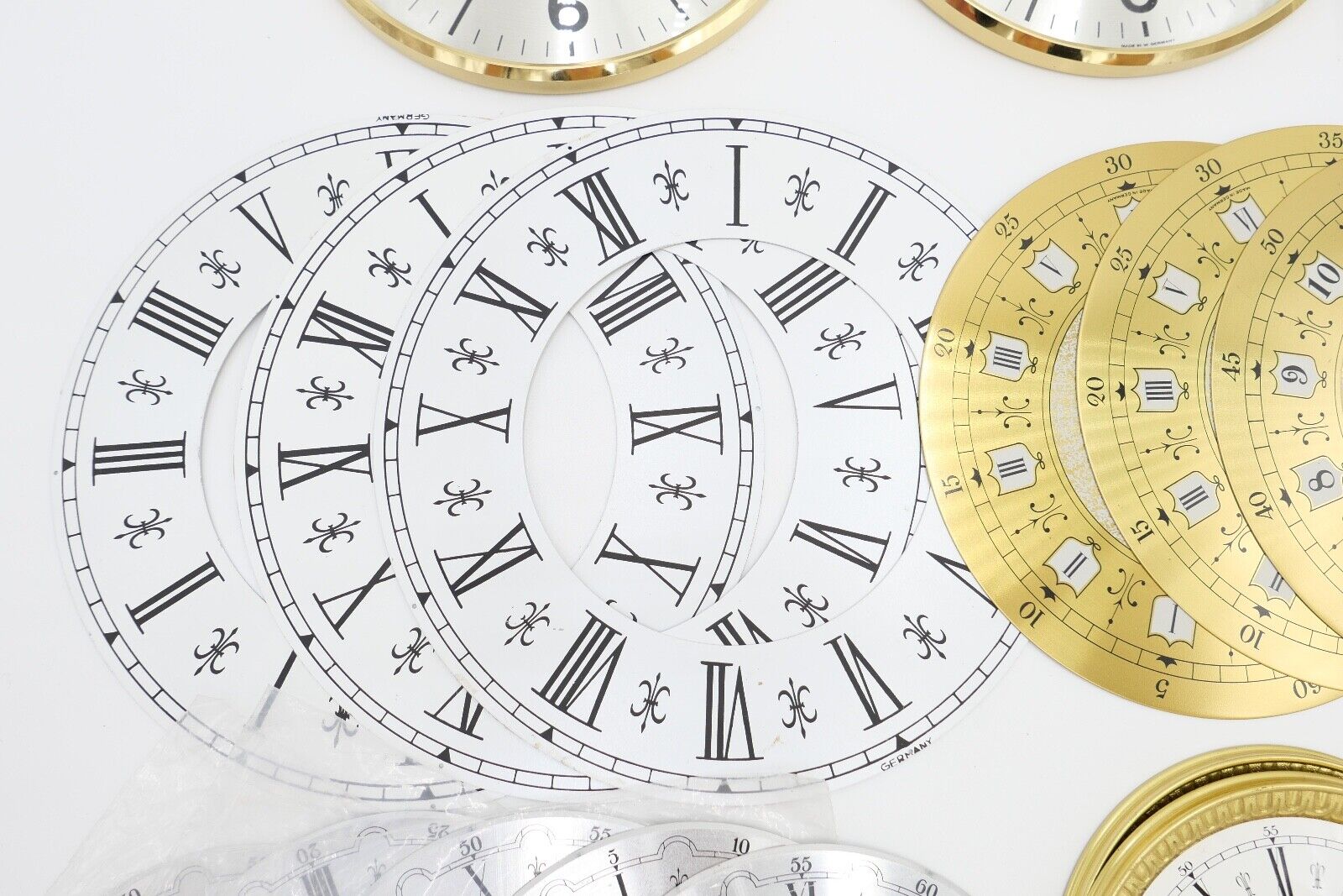 NEU Posten Uhrmacherauflösung Zifferblatt Ersatzteile Aluminium Messing Kaminuhr - Antikhandel-Stuttgart