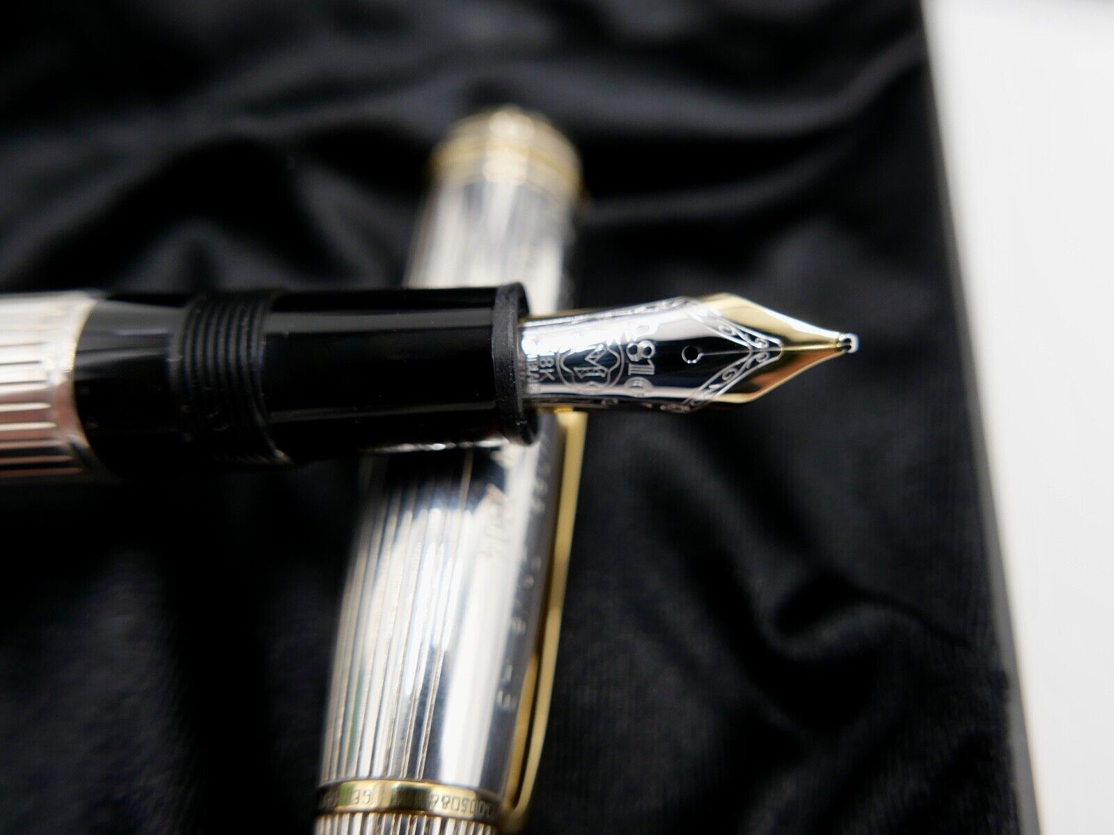 MONTBLANC Kolbenfüller Solitaire Le Grand MEISTERSTÜCK 1468 Silber GETRAG WHEEL - Antikhandel-Stuttgart