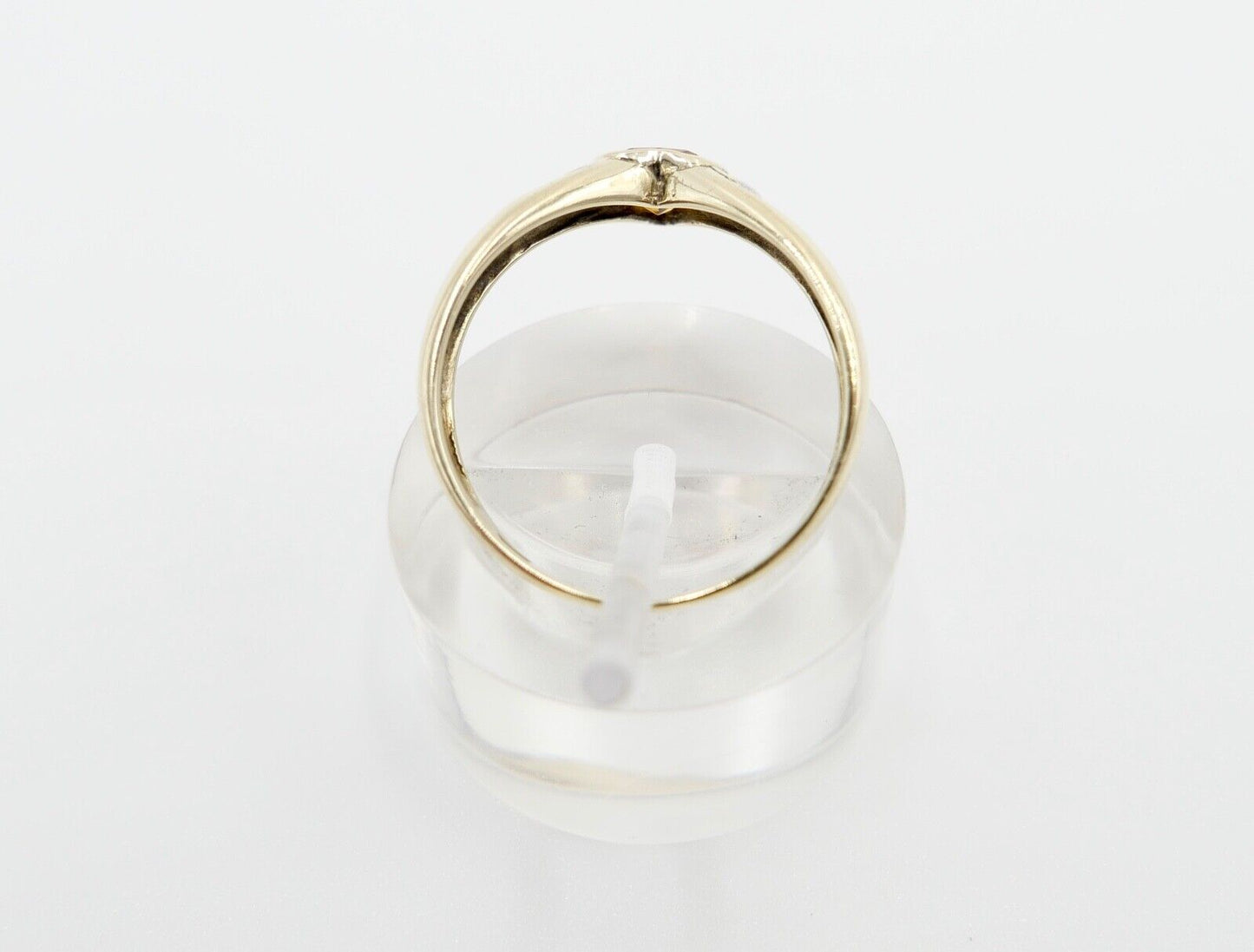 60er Jahre Damenring Gr. 56 Gold 333 / 8K Herz Citrin & Achtkantdiamant H / SI - Antikhandel-Stuttgart