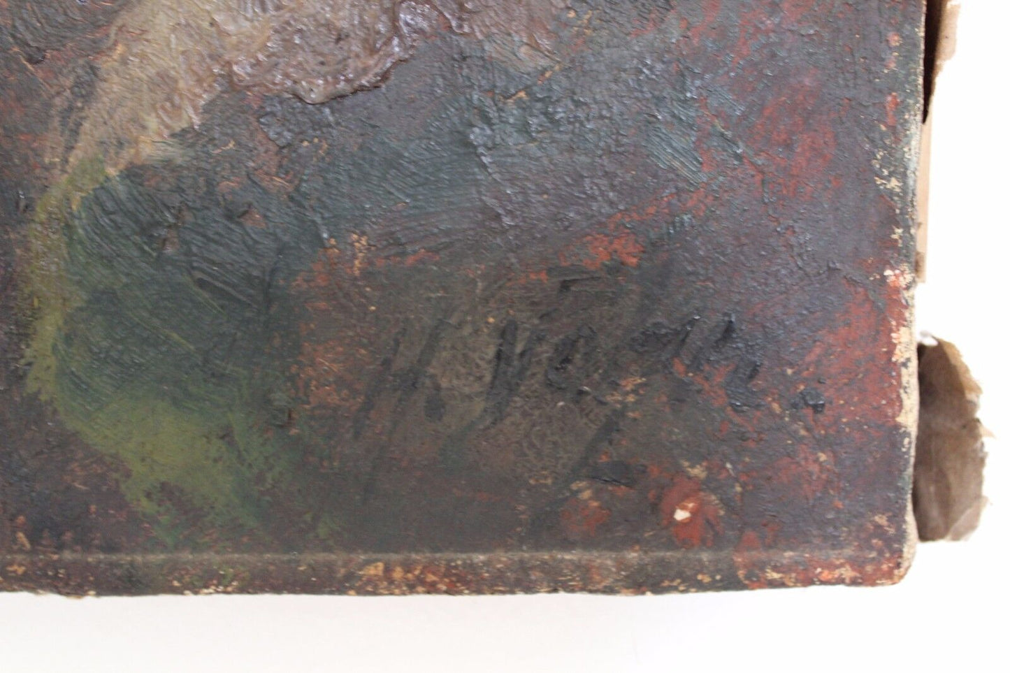 altes Ölgemälde 78x67cm signiert " BERGE BACH " Landschaft - Antikhandel-Stuttgart