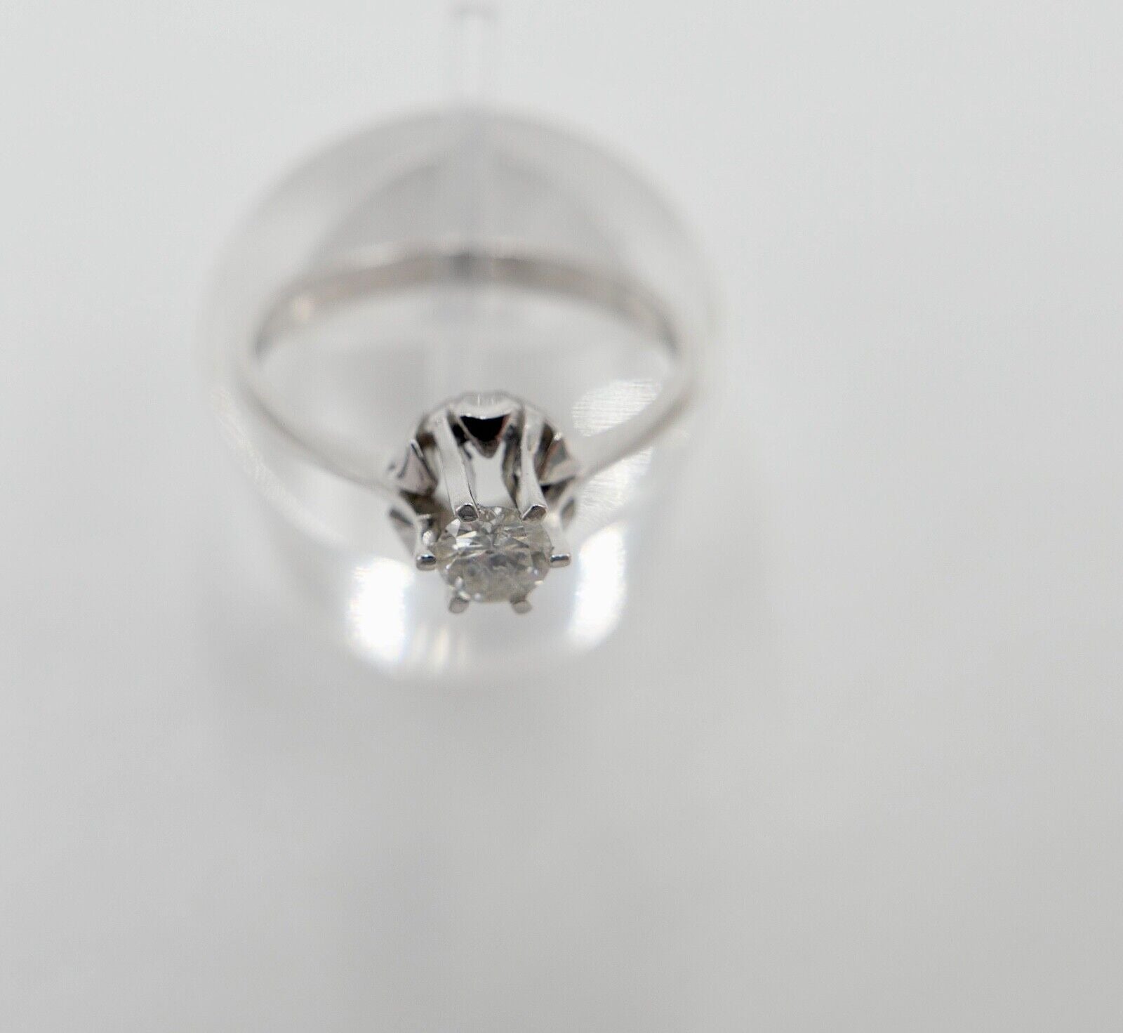 Solitär Weißgold Brillant 585 14K Damen Ring 0,21 Ct Gr. 56 SI Wesselton - Antikhandel-Stuttgart