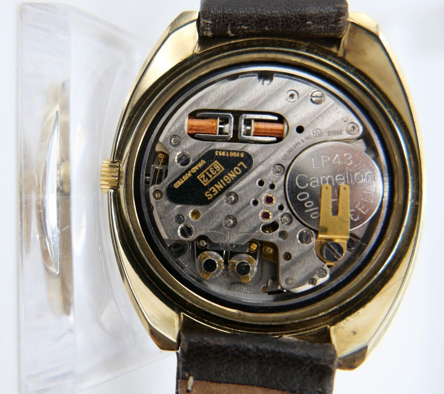 Vintage 70er LONGINES ULTRONIC 40x43 mm Gold Cal. 6312 Herrenuhr 6253 8494-1 - Antikhandel-Stuttgart