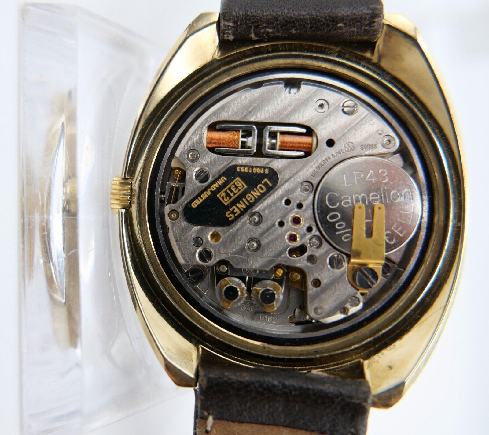 Vintage 70er LONGINES ULTRONIC 40x43 mm Gold Cal. 6312 Herrenuhr 6253 8494-1 - Antikhandel-Stuttgart