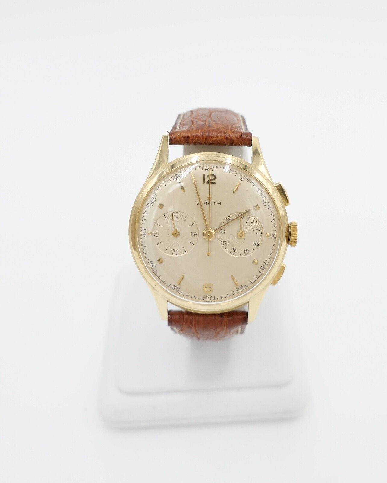50er Jahre Zenith Excelsior Park Chronograph 750 / 18K Gold Cal. 143-6 - Antikhandel-Stuttgart