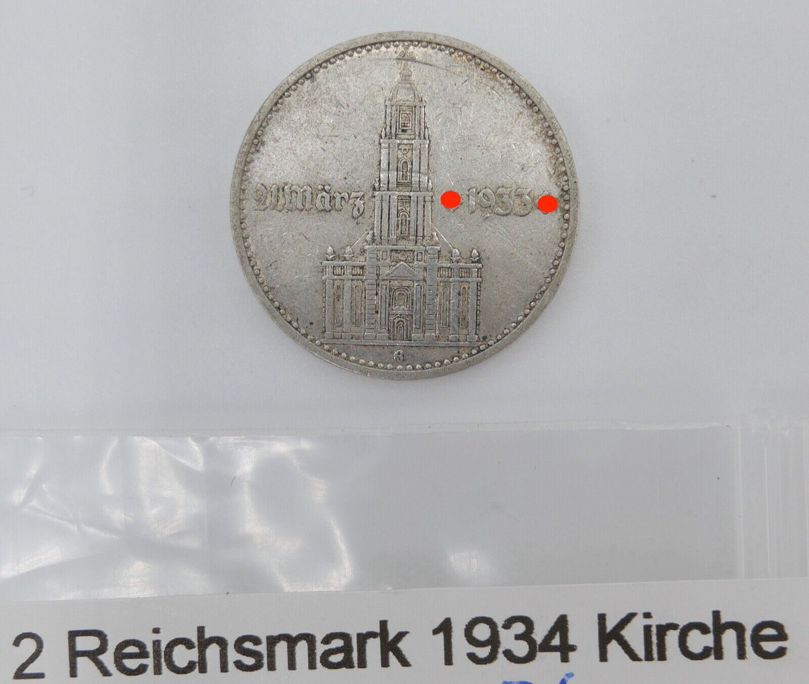 2 Reichsmark 625 Silbermünzen " 1934 G " Jäger J. 355 Garnisonskirche Datum - Antikhandel-Stuttgart
