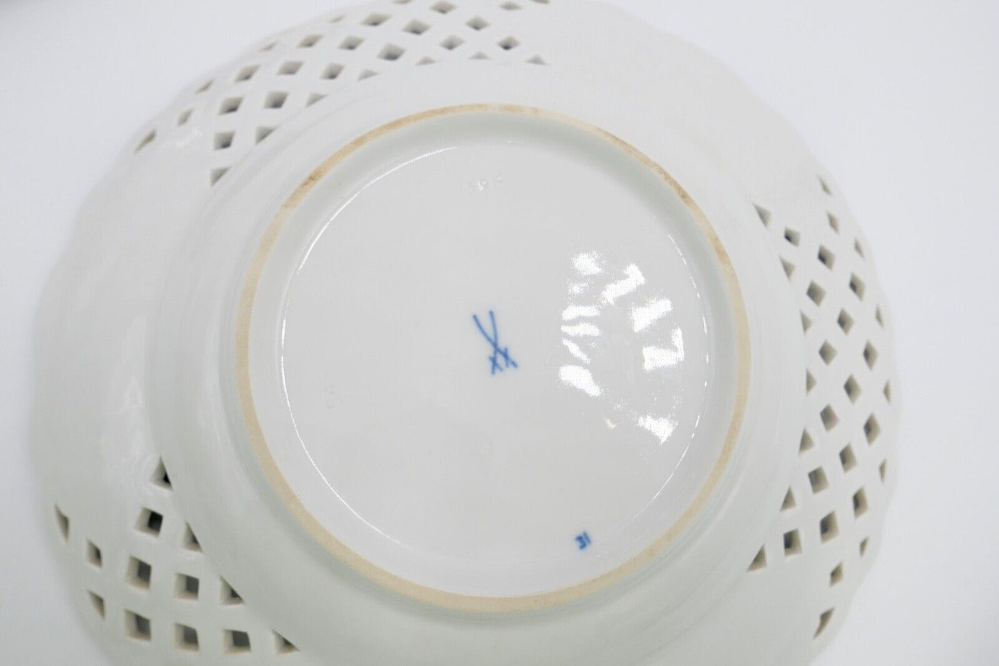 Meissen Zwiebelmuster Teller Duchbruch Schale Blatt Blattschale - Antikhandel-Stuttgart