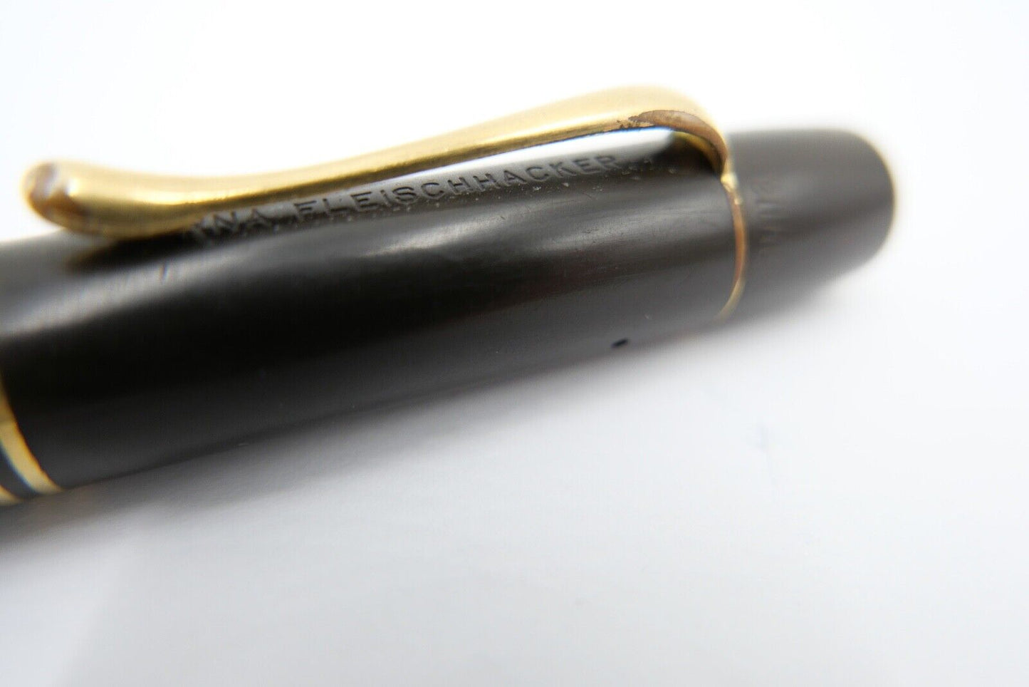 30er PELIKAN 100 Kolbenfüller Füller 585 14Ct Gold Feder EF grün schwarz - Antikhandel-Stuttgart