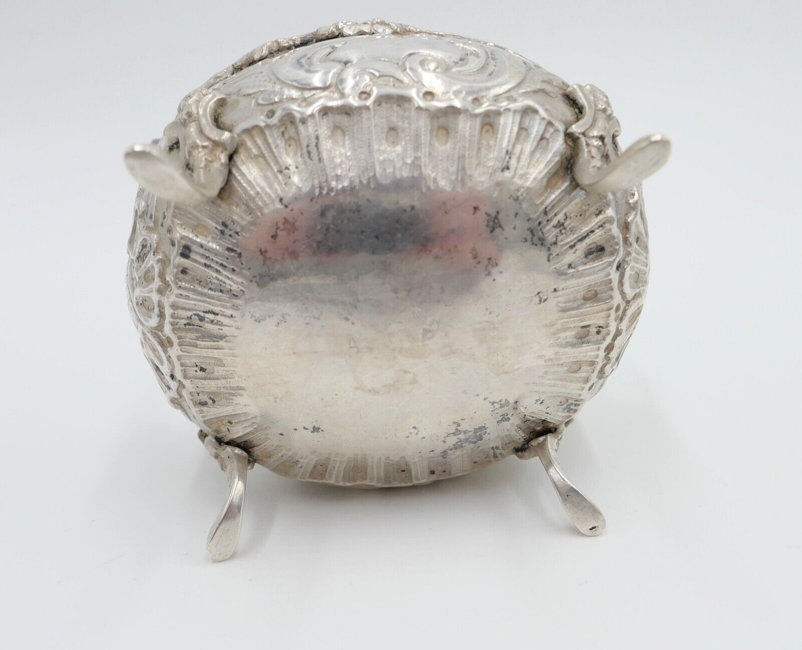 Alter Jugendstil Zucker Behälter Konfektschale 800 - 900 Silber 10x8 cm - Antikhandel-Stuttgart