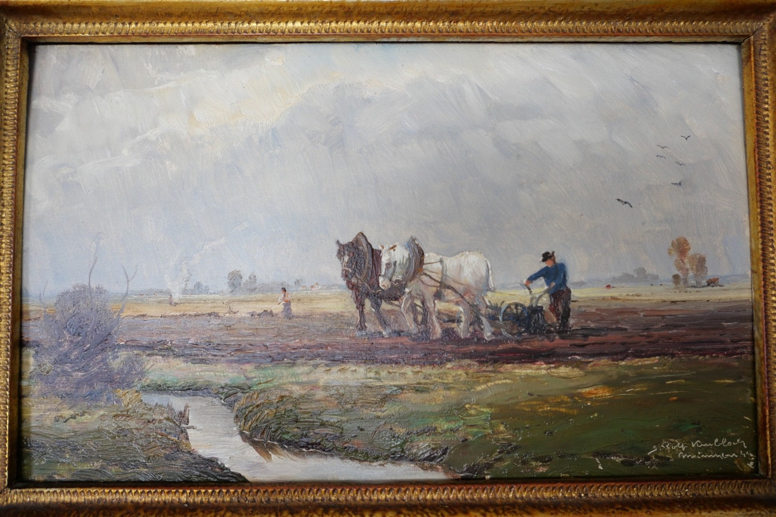 kleines Ölgemälde auf Holz JOSEPH ROLF KNOBLOCH München 45x33 cm Landschaft 1944