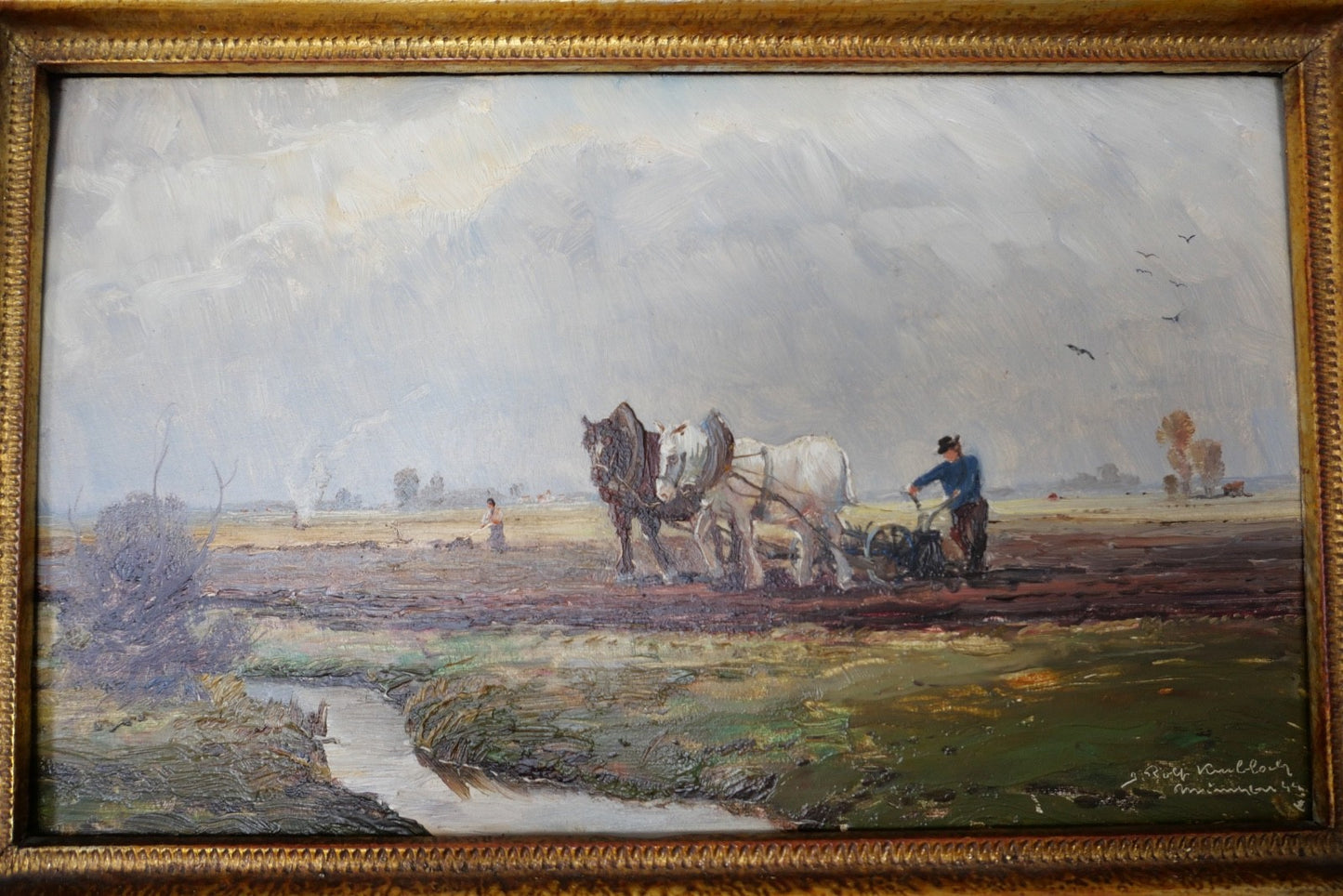 kleines Ölgemälde auf Holz JOSEPH ROLF KNOBLOCH München 45x33 cm Landschaft 1944