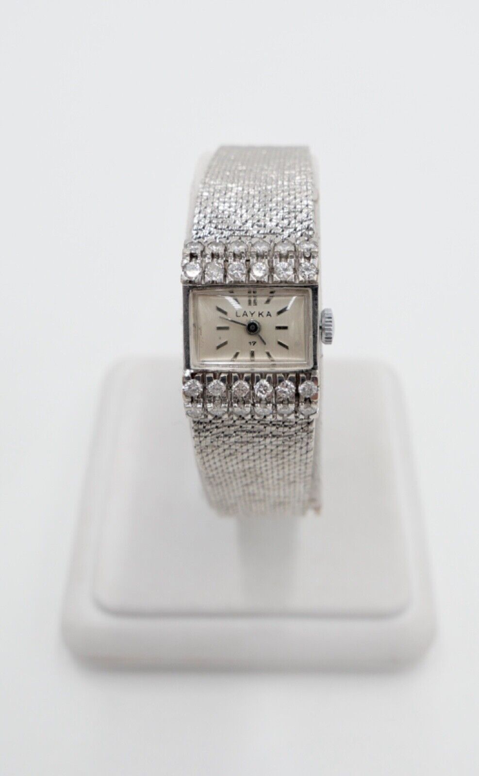 Elegante LAYKA Weißgold Damenuhr 1,32 Ctw mit 24 Brillanten 585 14K - Antikhandel-Stuttgart