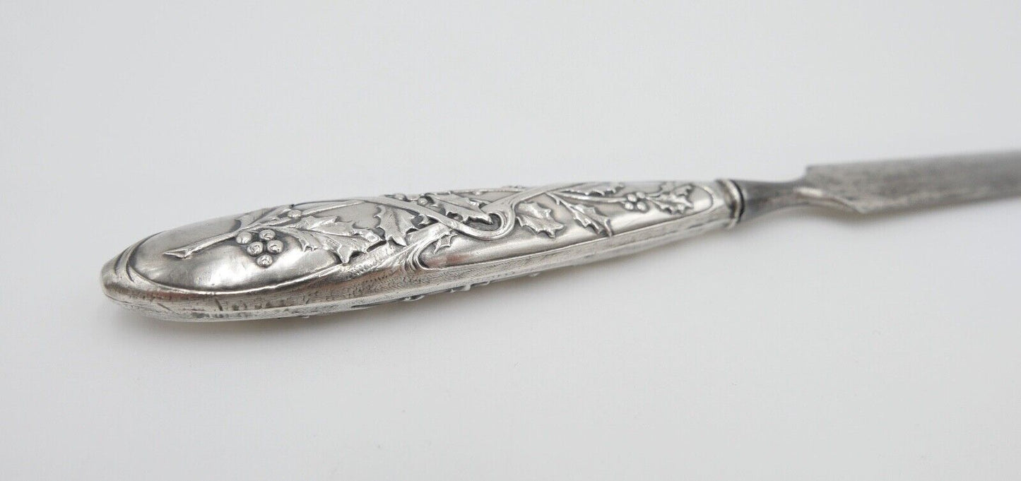 um 1900 Silberner Brieföffner Weinreben Silber 800 - Antikhandel-Stuttgart