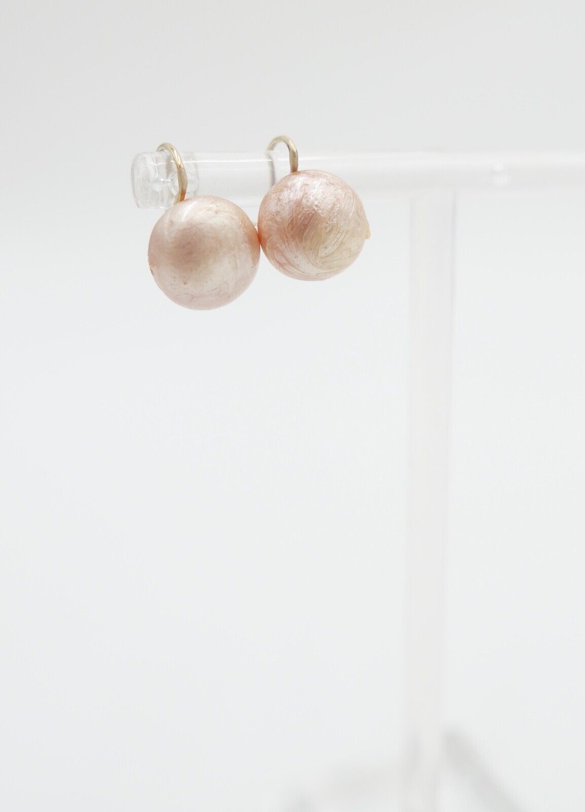 80er Jahre HP 585 / 14K Gold Ø 10mm Perlen Ohrringe Ohrclips Süsswasser Perlen - Antikhandel-Stuttgart