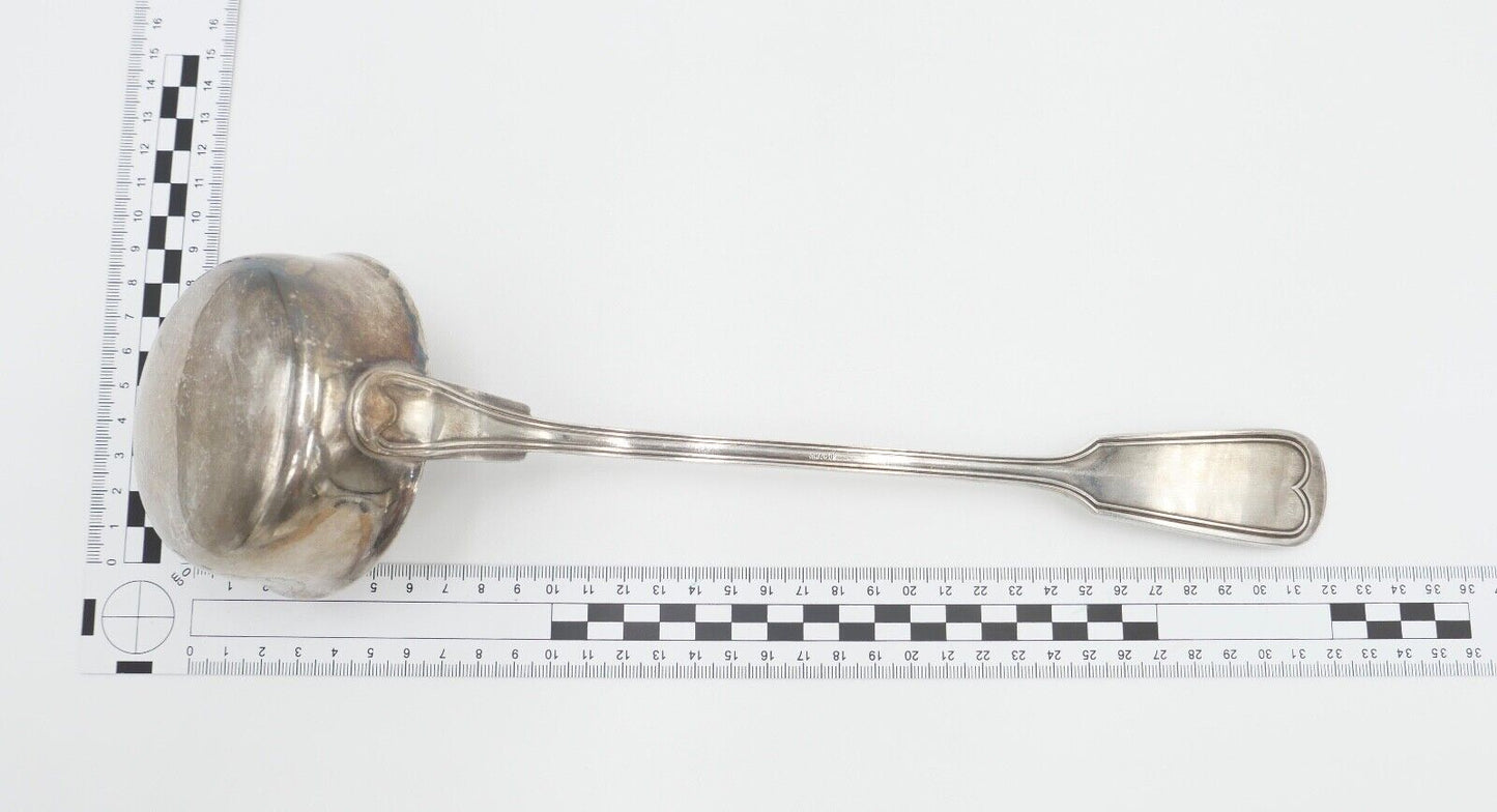 OKA 60 Suppenschöpfer Suppenkelle 60 versilbert Augsburger Faden - Antikhandel-Stuttgart