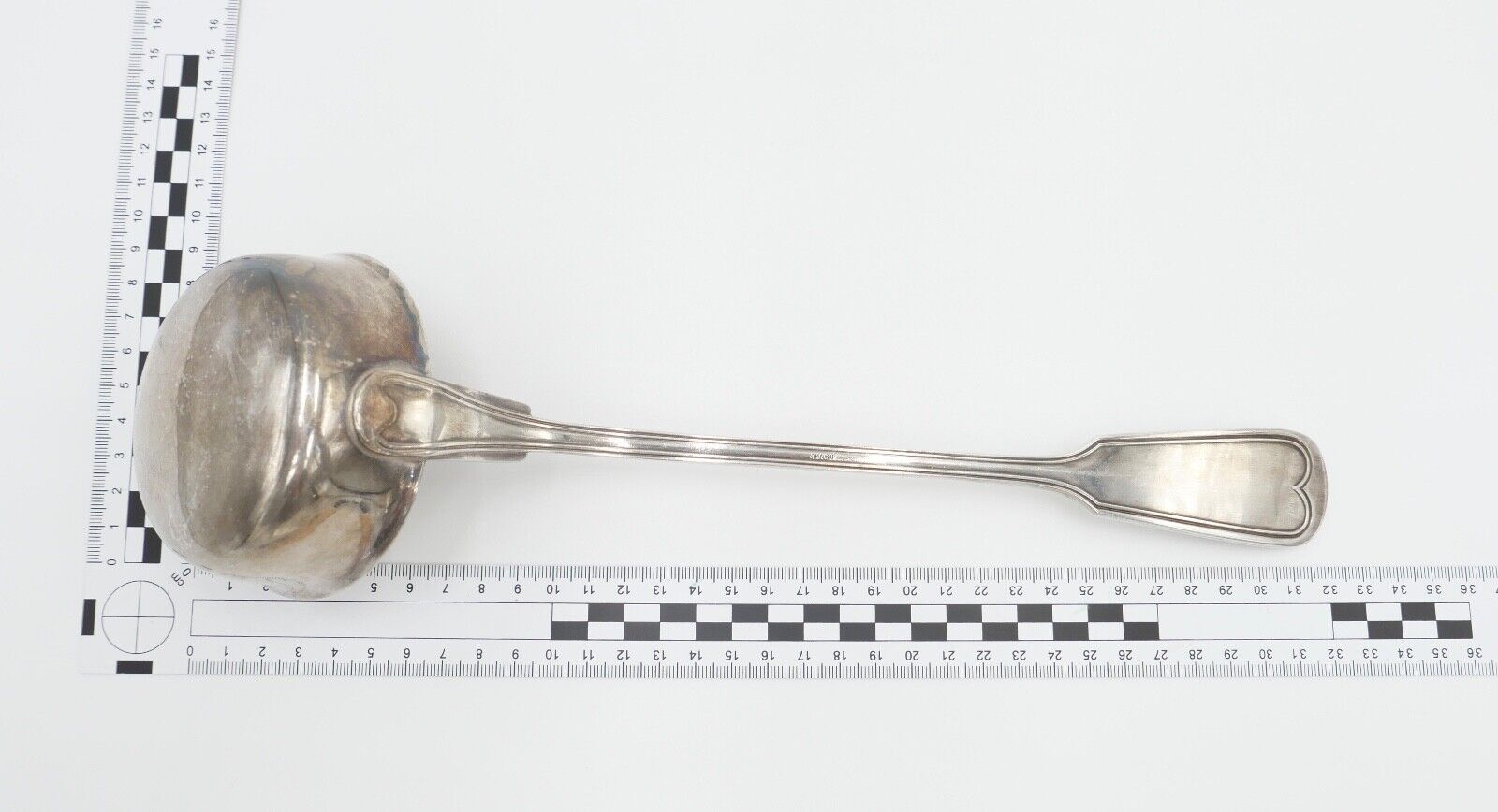 OKA 60 Suppenschöpfer Suppenkelle 60 versilbert Augsburger Faden - Antikhandel-Stuttgart