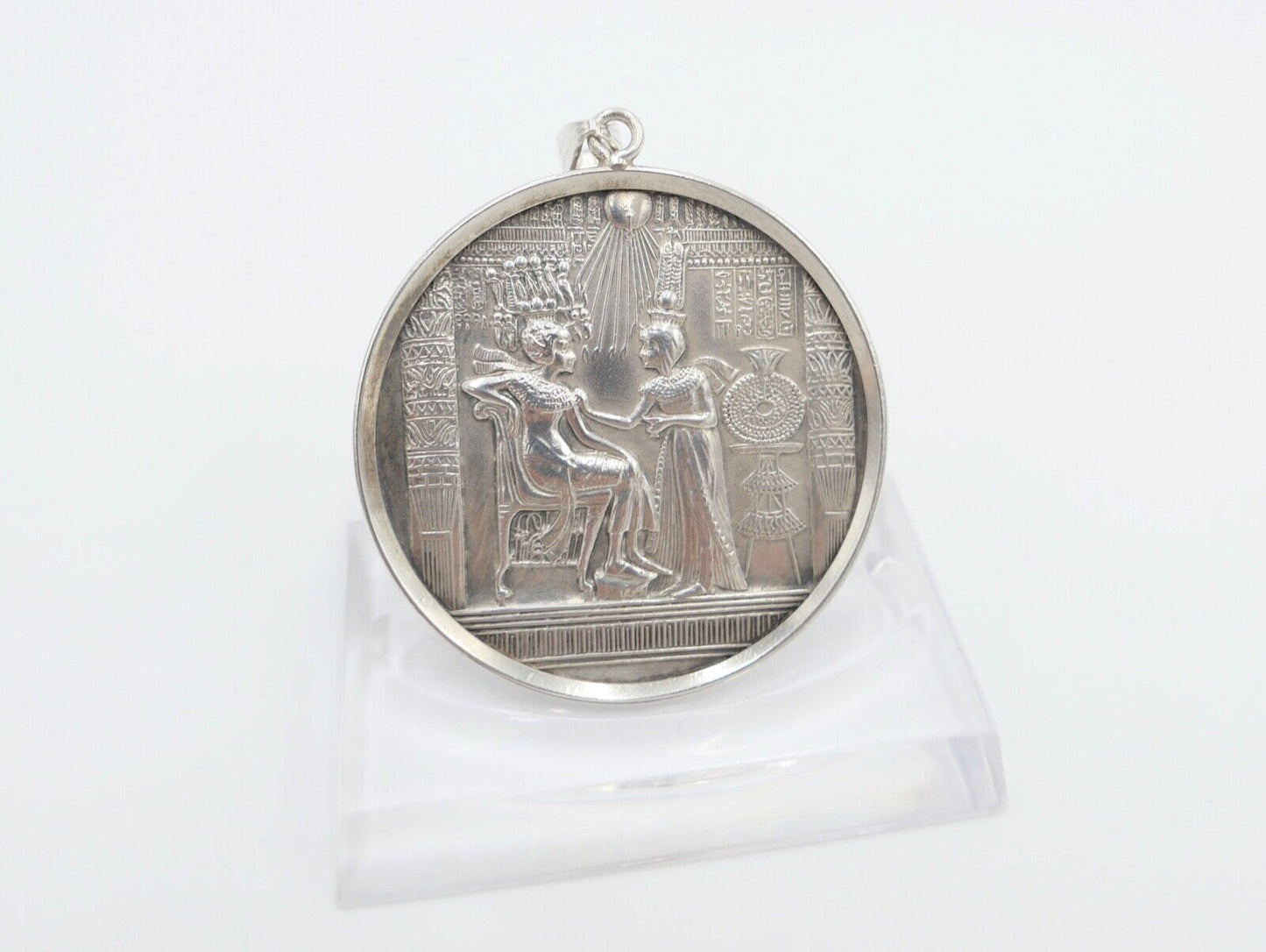 835 Silbermedaille in Fassung Anhänger 1922 Grabentdeckung Tut Ench Amuns 1972 - Antikhandel-Stuttgart