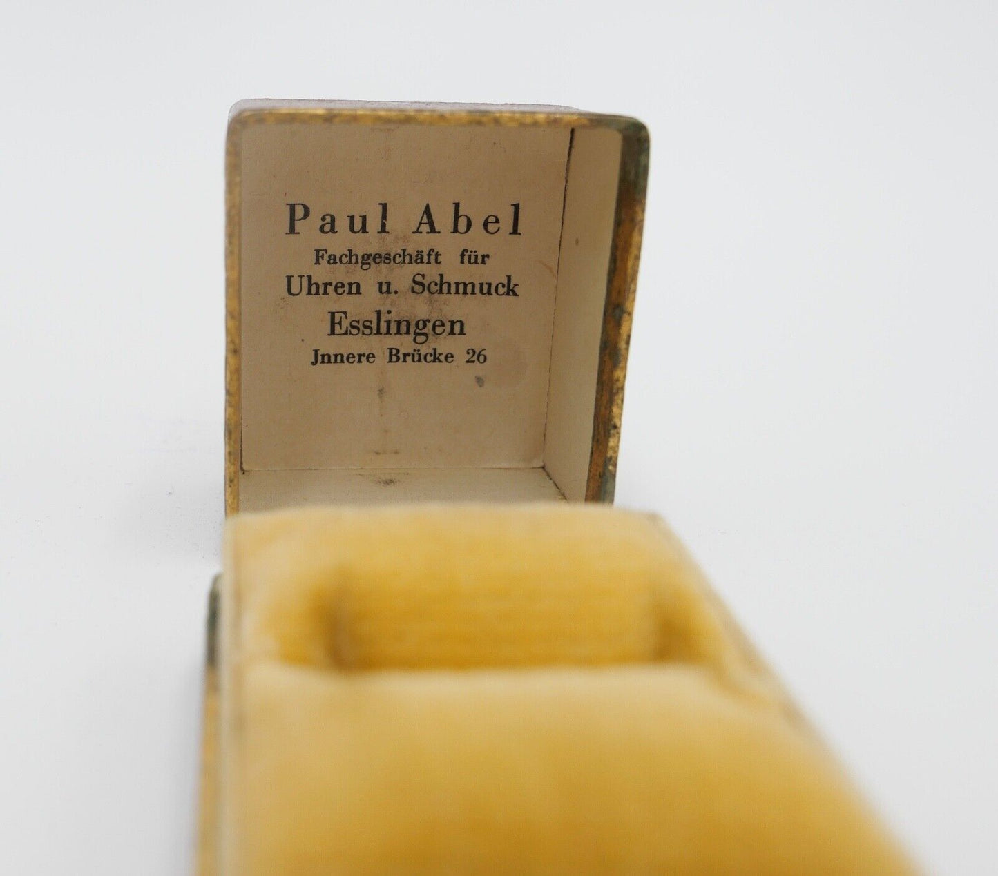 antikes Ringetui 3,5x4x2,8 cm Braun Etui Box Aufbewahrung Schatulle - Antikhandel-Stuttgart