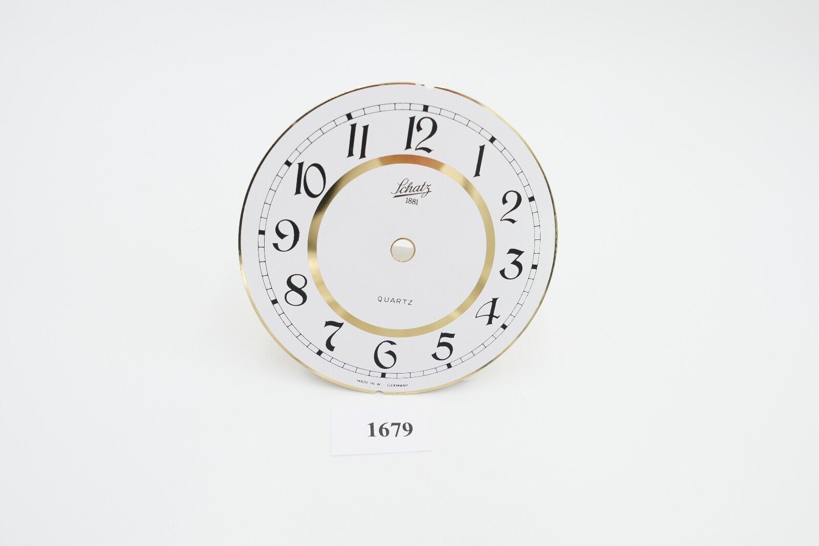 NEU aus Uhrmacherauflösung SCHATZ 1881 Quartz Zifferblatt Ersatzteile Messing - Antikhandel-Stuttgart