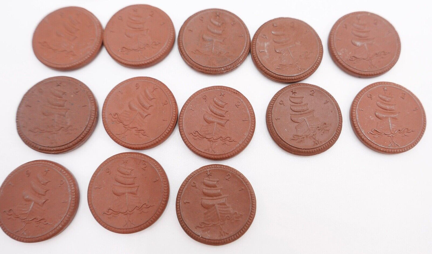 Posten Meissen Böttger Porzellan Münze Taler 1921 Notgeld Mark & Pfennig - Antikhandel-Stuttgart